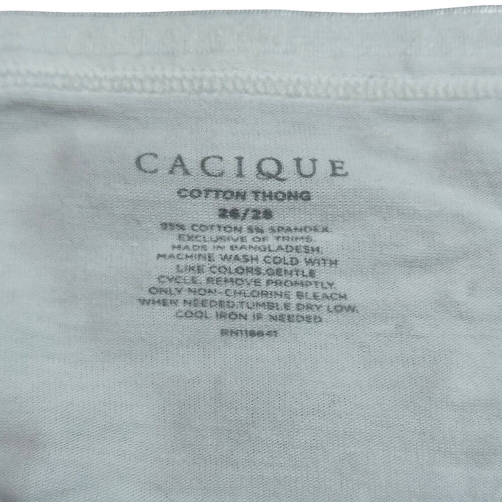 Lane Bryant Cacique Cotton Thong Panty Pure White Womens 26/28 - Picture 2 of 4